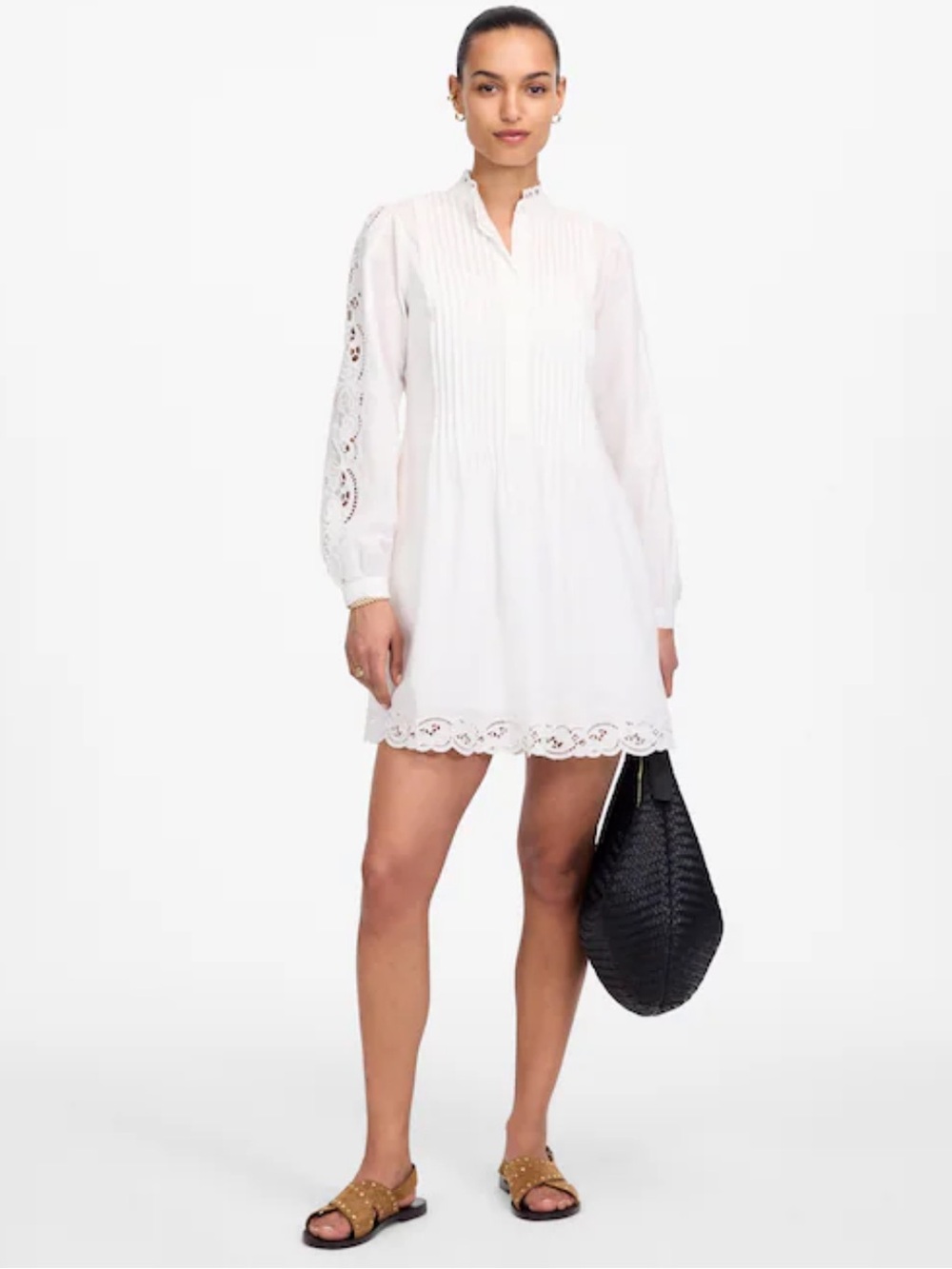 Madewell Pintucked Eyelet Mini Dress - Picture 3 of 7